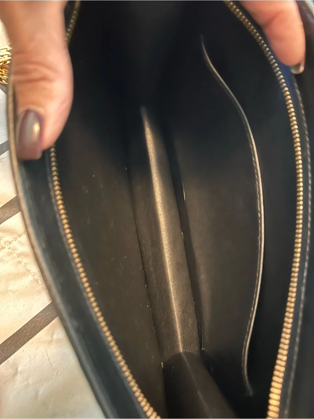 Louis Vuitton Epi Pochette clutch bag w/gold crossbody chain